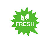 istock Fresh product label. Farm Fresh logo for organic food. Green emblem for use in the food industries. Vector illustration. 1330366960