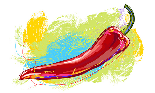 Fresh Red Chilli Drawing
