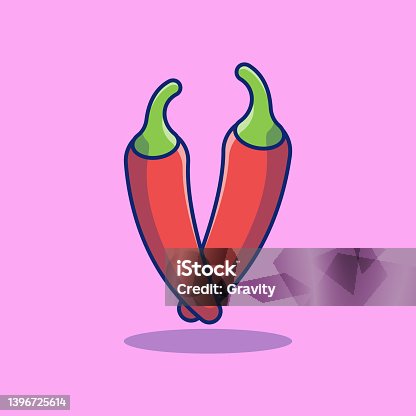 istock Fresh ripe red chili fruit vector illustration design. Premium isolated fruit concept design 1396725614