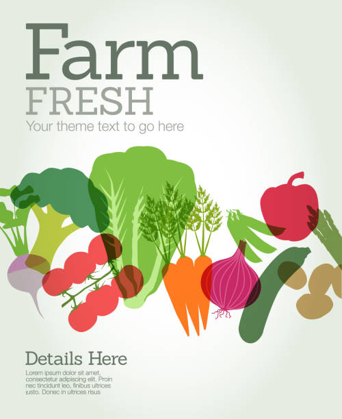 Fresh Vegetables Poster vector art illustration