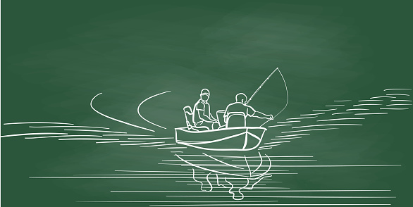 Fresh Water Fishing Boat Chalkboard