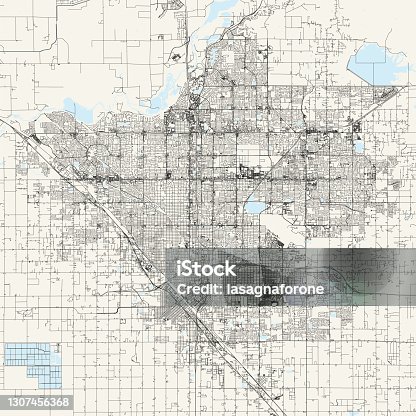 istock Fresno, California USA Vector Map 1307456368