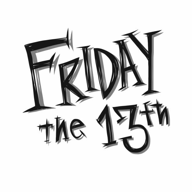 Friday the 13th handwriting word vector illustration Friday the 13th handwriting word vector illustration friday the 13th stock illustrations