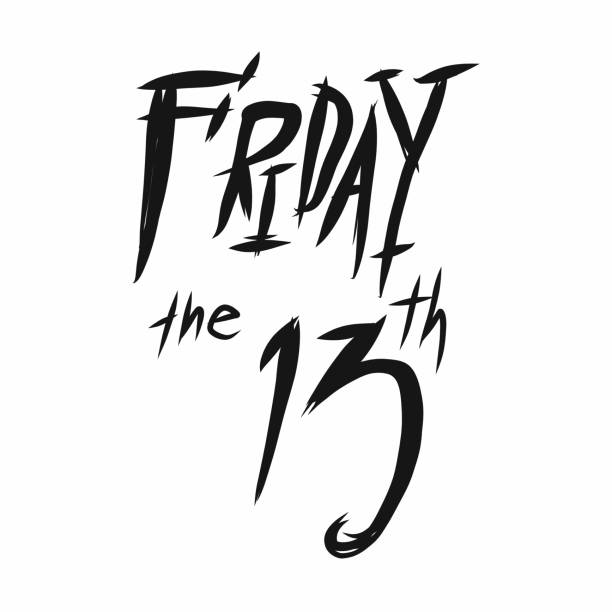 Friday the 13th word handwriting vector illustration Friday the 13th word handwriting vector illustration friday the 13th stock illustrations