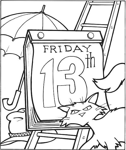ilustraciones, imágenes clip art, dibujos animados e iconos de stock de viernes décimo tercero - friday the 13th