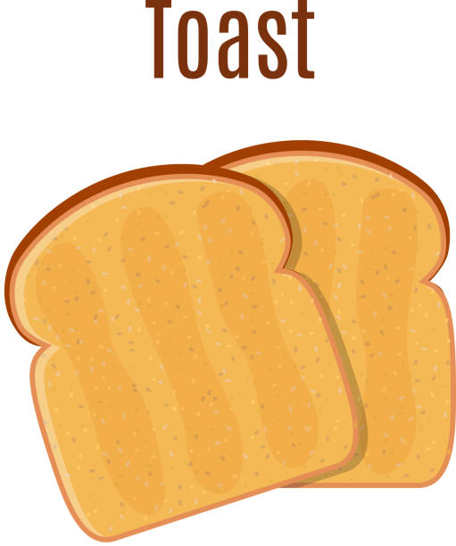 Fried bread, toast for breakfast. Fried bread, toast for breakfast. Made in cartoon flat style. Crouton fresh bakery. Vector illustration in flat style toasted bread stock illustrations
