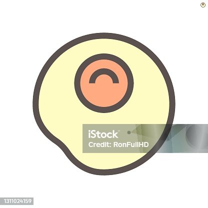 istock Fried egg vector icon. 48x48 pixel perfect and editable stroke. 1311024159