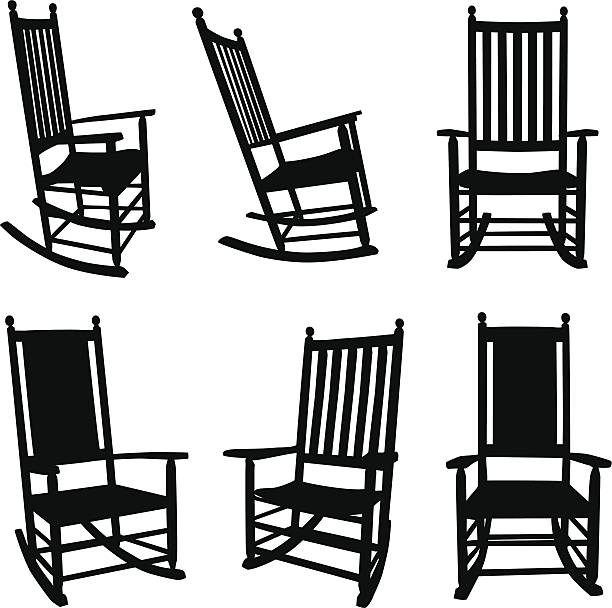 フロントポーチロッキングチェア - 木製　椅子点のイラスト素材／クリップアート素材／マンガ素材／アイコン素材