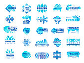 istock Frozen product symbol. Snow and winter snowflakes from ice stylized symbols for symbol design cold food temperatures recent vector templates collection set 1321299493
