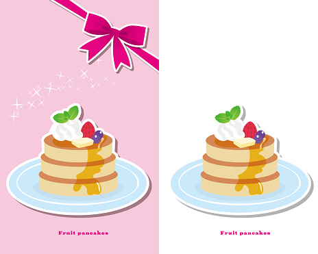 Fruit pancake illustration material