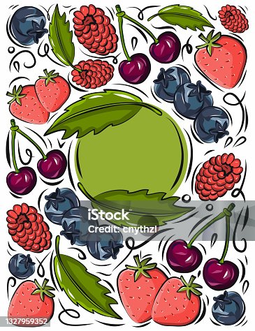 istock Fruits Hand Drawn Vector Illustration. 1327959352
