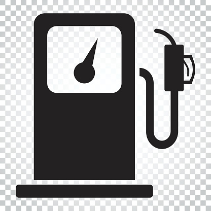 Fuel Gas Station Icon Car Petrol Pump Flat Illustration Simple Business ...