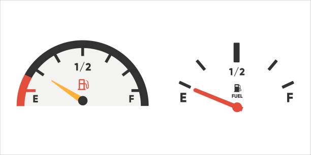 ilustraciones, imágenes clip art, dibujos animados e iconos de stock de icono del indicador de combustible. indicador de gasolina. indicador de combustible. vector - gas pump