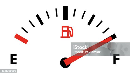 istock Fuel Gauge Icon. Gasoline Indicator Isolated On White Background. 1331968050