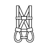 istock A full body harness line icon. Personal protection equipment. Height worker safety gear. 1331769160