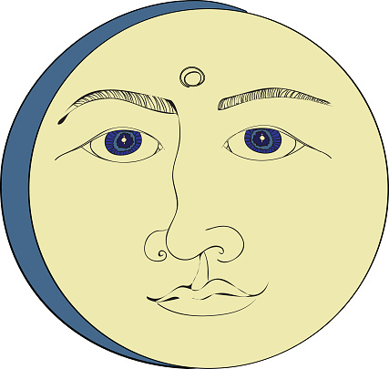 満月顔の手描きイラスト アイコンのベクターアート素材や画像を多数ご用意 Istock