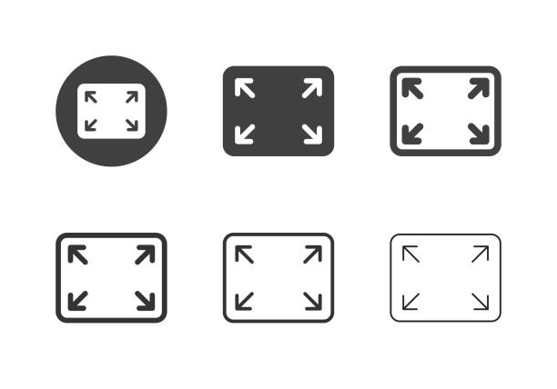 Full Screen Icons - Multi Series Full Screen Icons Multi Series Vector EPS File. wide stock illustrations