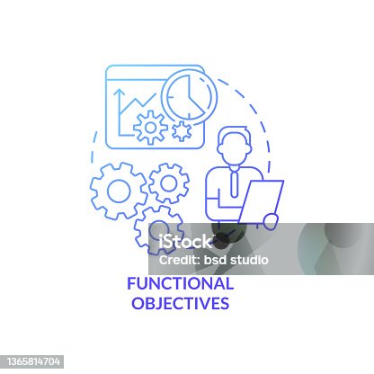istock Functional objectives blue gradient concept icon 1365814704
