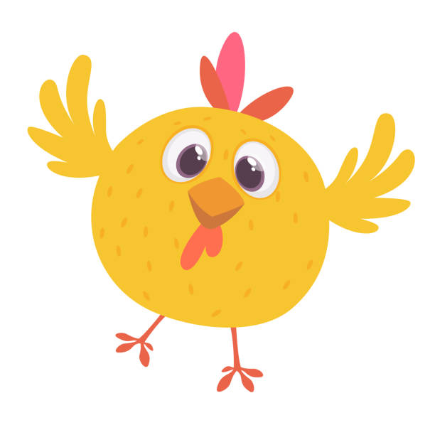 Funny cartoon chicken flying. Vector illustration Funny cartoon chicken flying. Vector illustration chicken bird stock illustrations