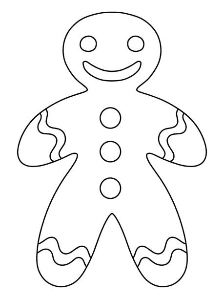 Funny cartoon gingerbread man coloring page stock vector illustration Funny cartoon gingerbread man coloring page stock vector illustration. Smiling simple winter holidays character for printing and fun. Merry Christmas funny home children pastime. One of a series gingerbread man coloring page stock illustrations