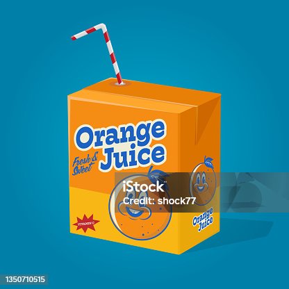 istock funny cartoon illustration of orange juice in cardboard beverage package 1350710515