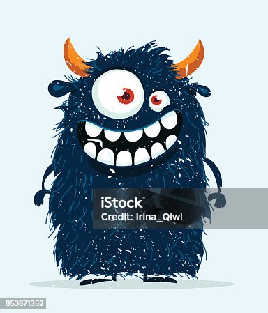 istock Funny cartoon monster. 853871352