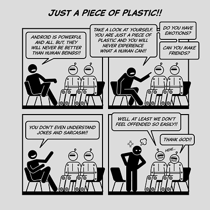 Funny comic strip. Just a piece of plastic.