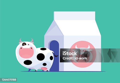 istock funny cow with milk box 1264070188