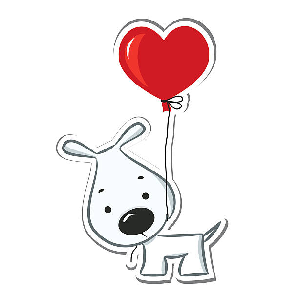 Royalty Free Dog Valentine Clip Art, Vector Images & Illustrations - iStock