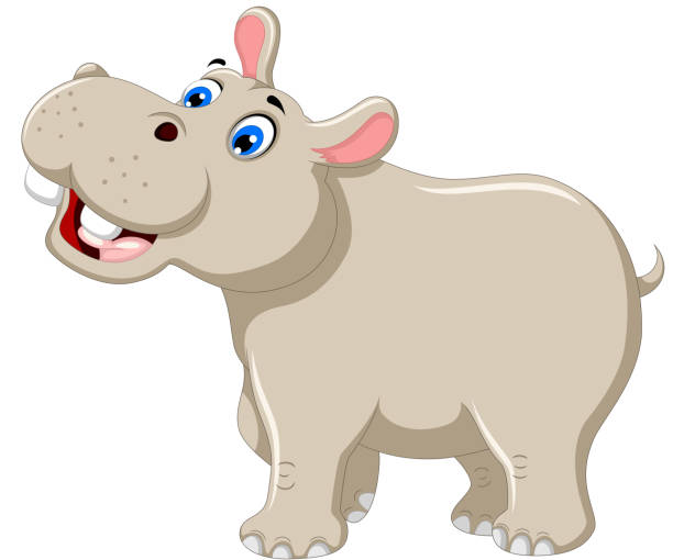 funny hippo cartoon smiling vector illustration of funny hippo cartoon smiling big fat girl drawing stock illustrations