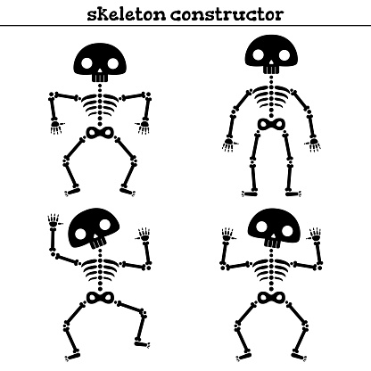 Funny human skeleton constructor for creation different poses.