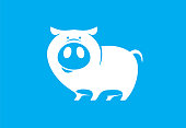 vector illustration of funny piggy symbol