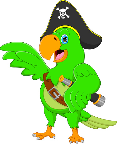 funny pirate parrot cartoon