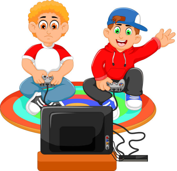 Best Kids Playing Video Games Illustrations Royalty Free  Best Kids Playing Video Games Illustrations Royalty Free