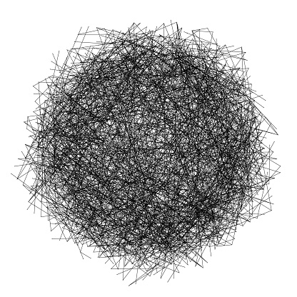 Fur ball, lines in circle pattern