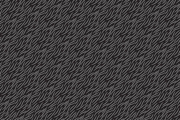 ファーテクスチャワイルドアニマルスキンブラックホワイトシームレスパターン - 毛皮点のイラスト素材／クリップアート素材／マンガ素材／アイコン素材