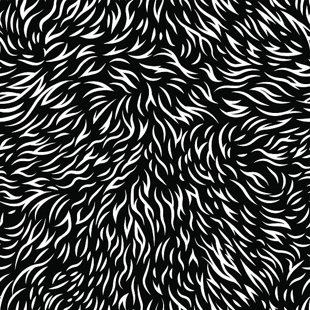 fur engraved seamless pattern of fur texture hairy stock illustrations