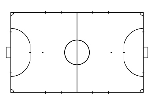 Futsal court or field. Sport background. Line art style