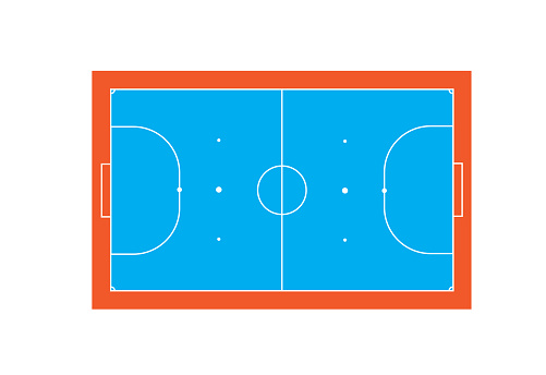 Futsal court or field top view vector illustration