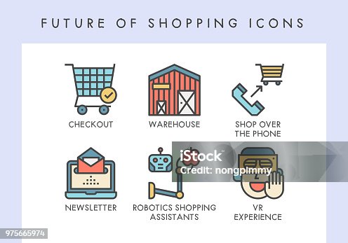 istock Future of shopping icons 975665974
