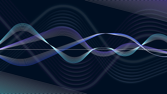 Futuristic illustration of the propagation of waves in the information medium.