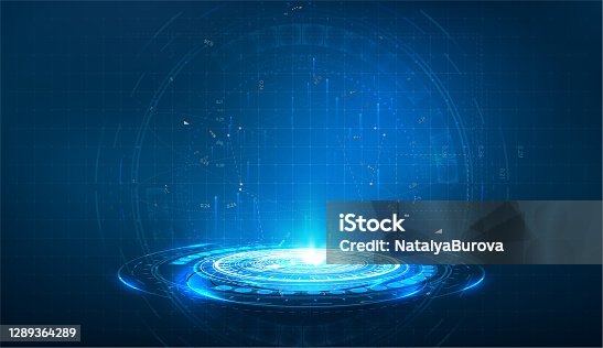 istock HUD, GUI futuristic portal, hologram. Abstract digital user interface technology. A set of futuristic circles virtual interface elements. 1289364289