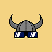 istock Futuristic vikings' helmet, very suitable for gaming logos, channel logos, logos for android game developers 1366727553