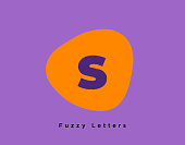 Fuzzy Bold Letter S on a Funky Orange and Purple Colored Background