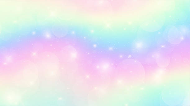 galaxy holographische fantasie hintergrund in pastellfarben. eps 10 - einhorn regenbogen stock-grafiken, -clipart, -cartoons und -symbole