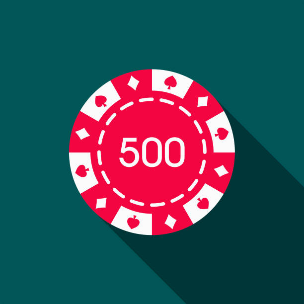 Gambling Chip Flat Design Casino Icon with Side Shadow A flat design styled casino icon with a long side shadow. Color swatches are global so it’s easy to edit and change the colors. gambling chip stock illustrations