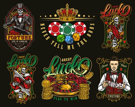 Gambling colorful vintage designs