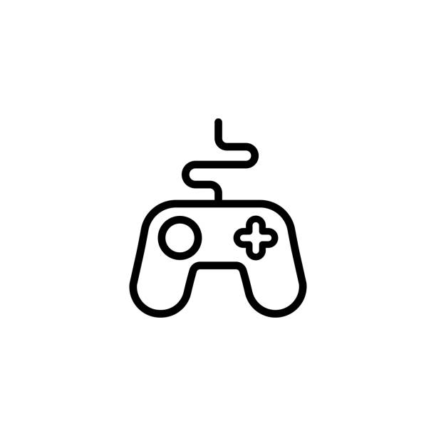 Game controller line icon. Gamepad, joystick. Vector on isolated white background. Eps 10. Game controller line icon. Gamepad, joystick. Vector on isolated white background. Eps 10 control stock illustrations
