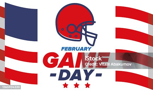 istock Game Day. American football playoff. Super Party in United States. Final game of regular season. Professional team championship. Ball for american football. Sport poster. Vector illustration 1365934330