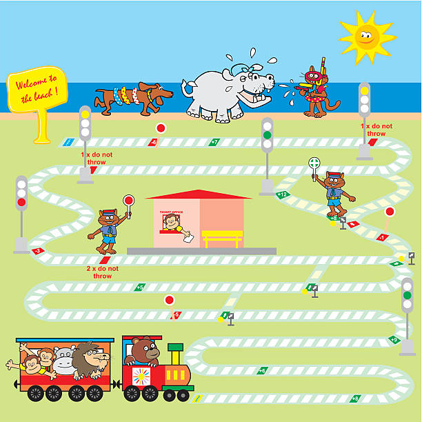 game, train - teddy ray stock illustrations